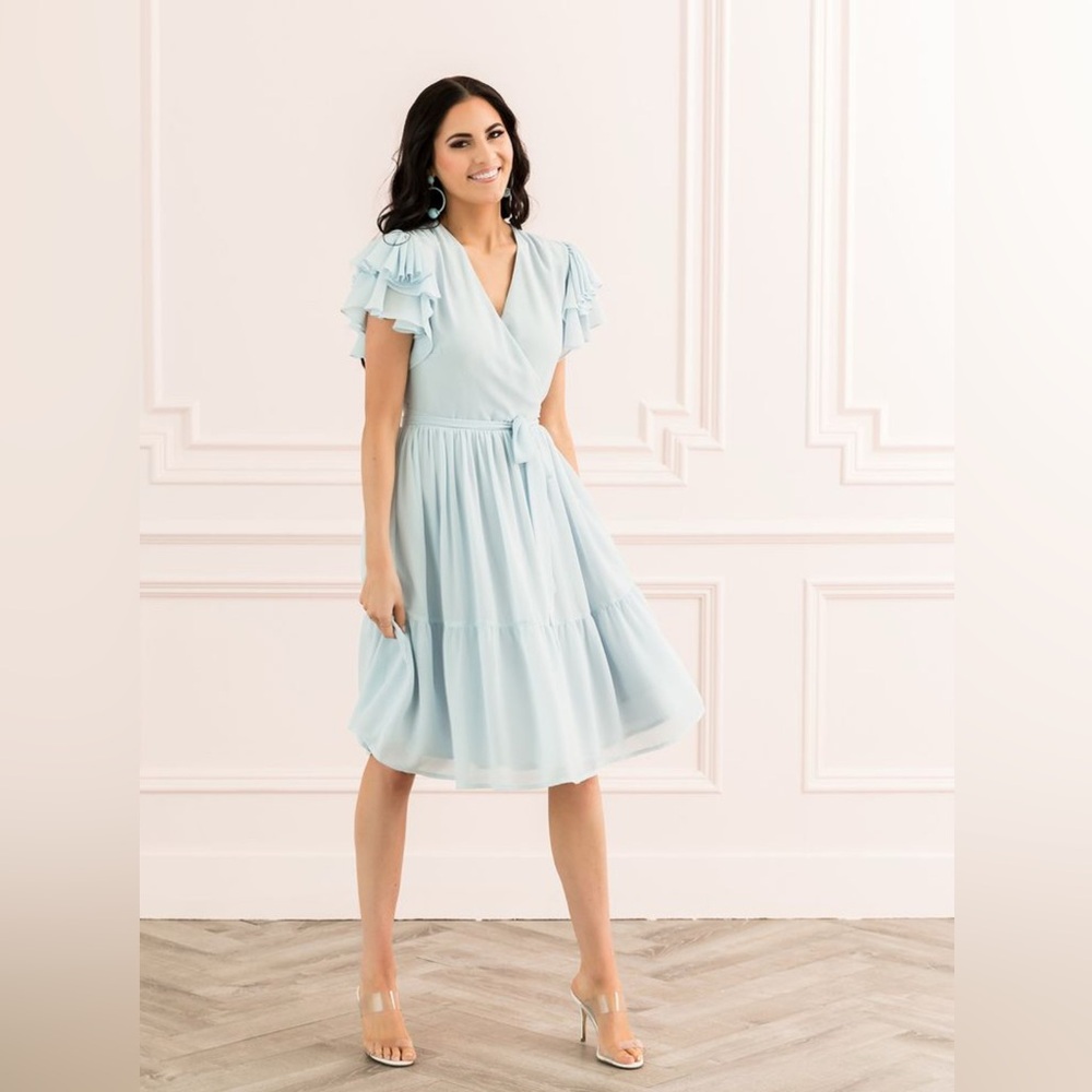 Rachel Parcell Light Blue Ruffle Dress - Picture 2 of 10